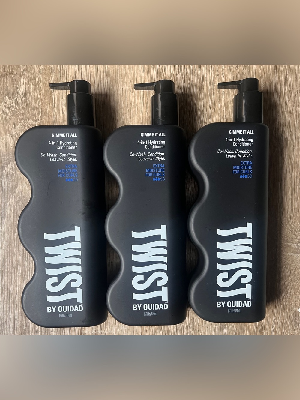 BUNDLE 3 x 16oz TWIST By Ouidad Gimme It All 4-in-1 Hydrating Hair Conditioner